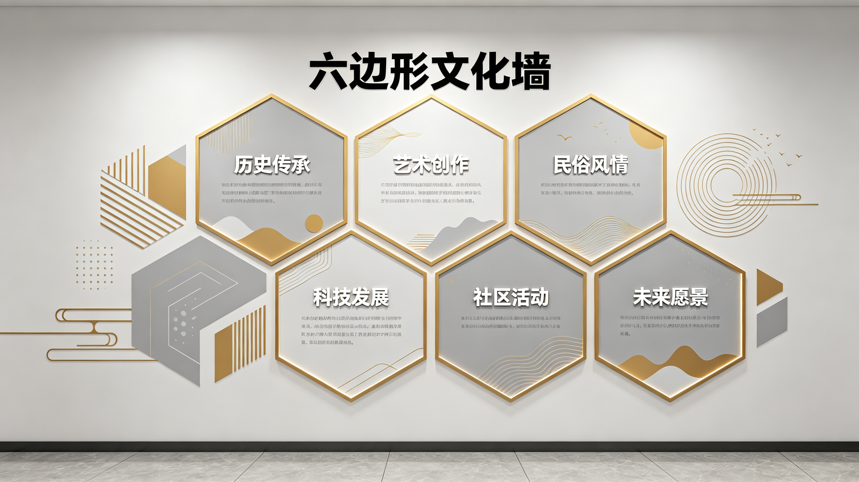 洱源企业文化墙 | 六边形信息美学